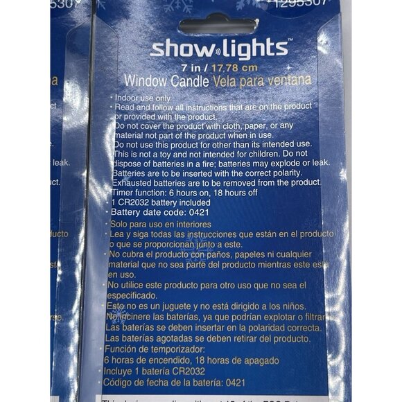 Show Lights 7" Candle Battery Stick On Window Off White Cream Color Lot of 6 - Picture 4 of 5